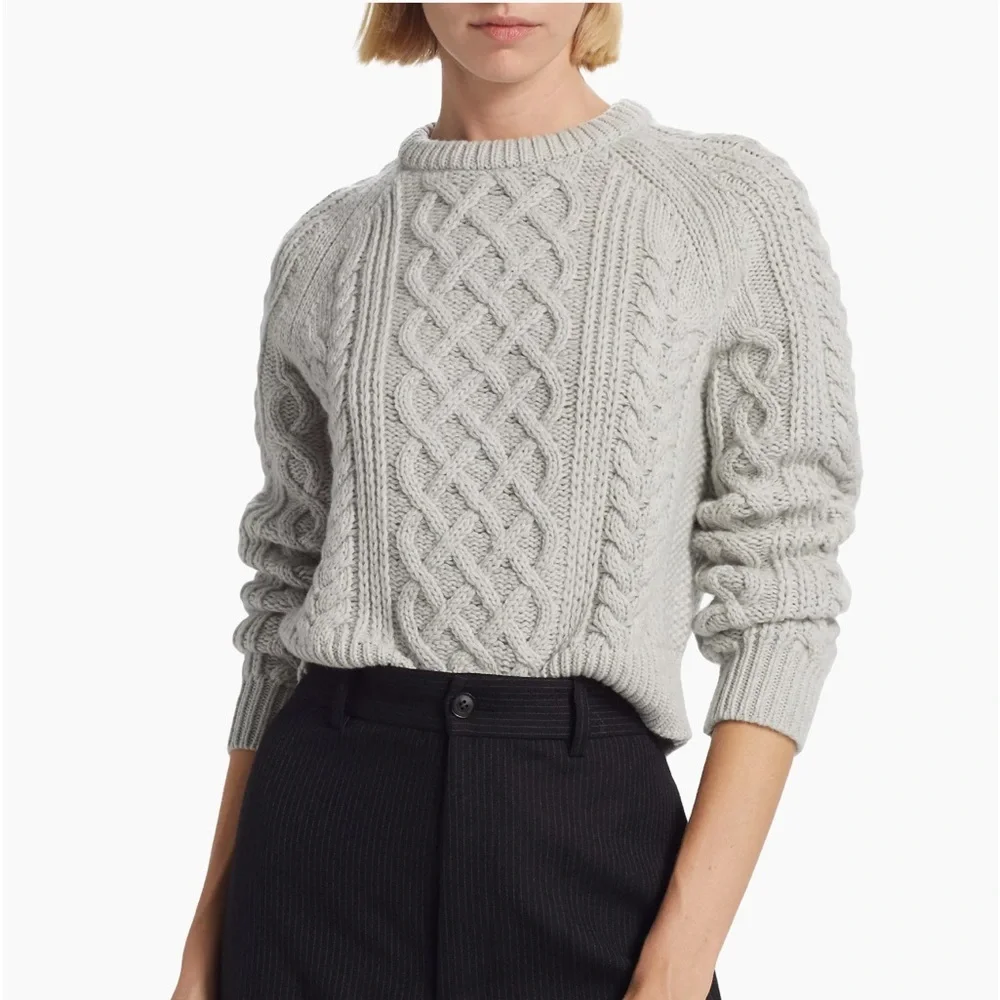 NILI LOTAN Coras Wool Cable-Knit Sweater - Picture 1 of 12